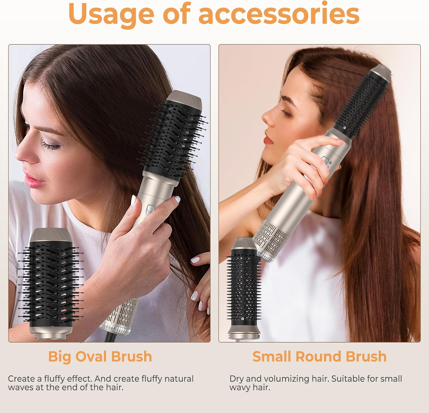 Air Styler - Airbrush 6 en 1 - 1000W - ionique, 6 accessoires, réglable