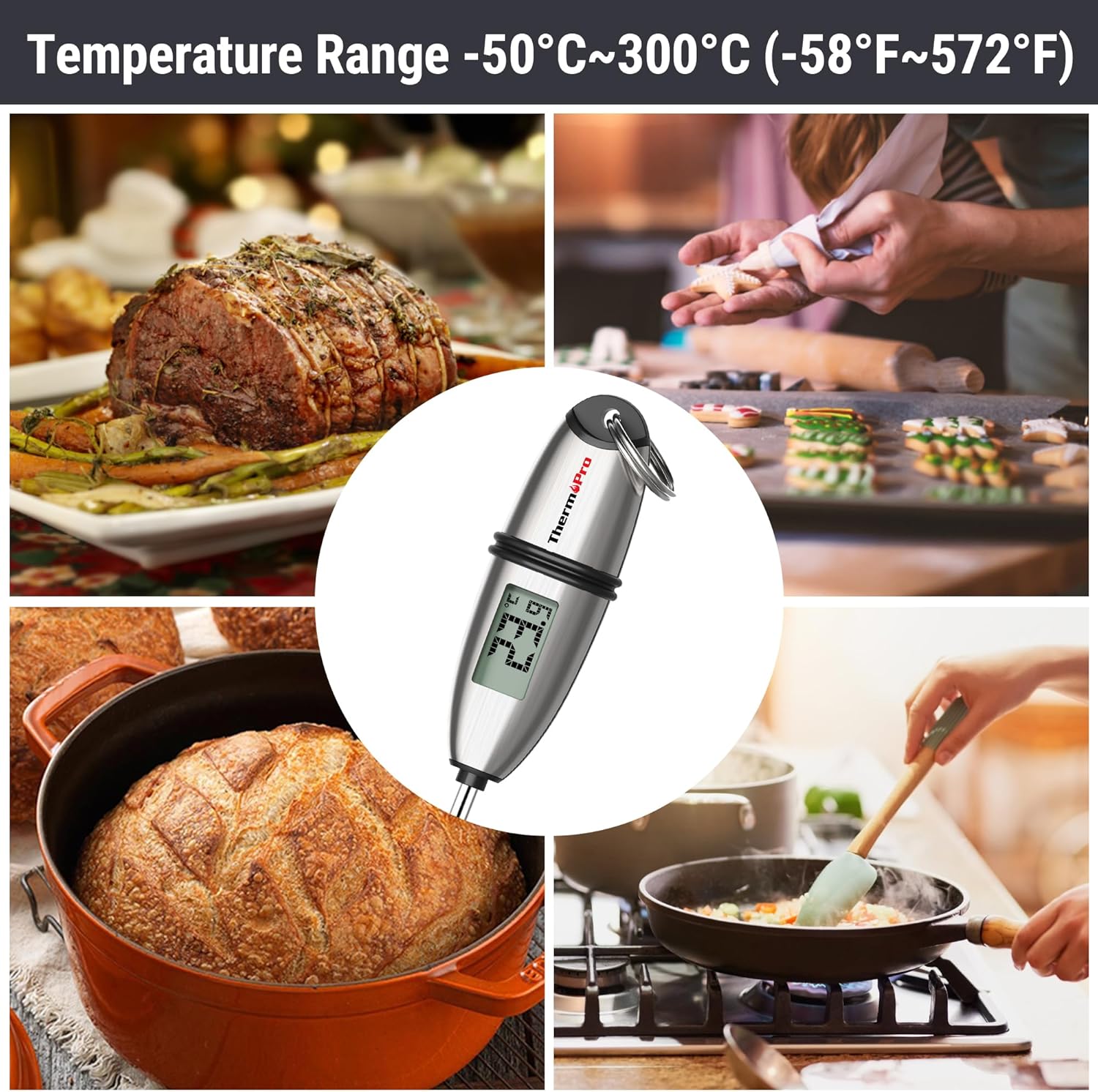 ThermoPro - TP02S-2 - sonde longue, lecture 5s, thermomètre cuisine TP02S-2
