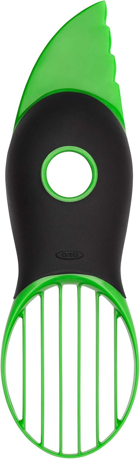 OXO - Good Grips 3 en 1 - Coupe avocat, lame dénoyauter, trancheuse