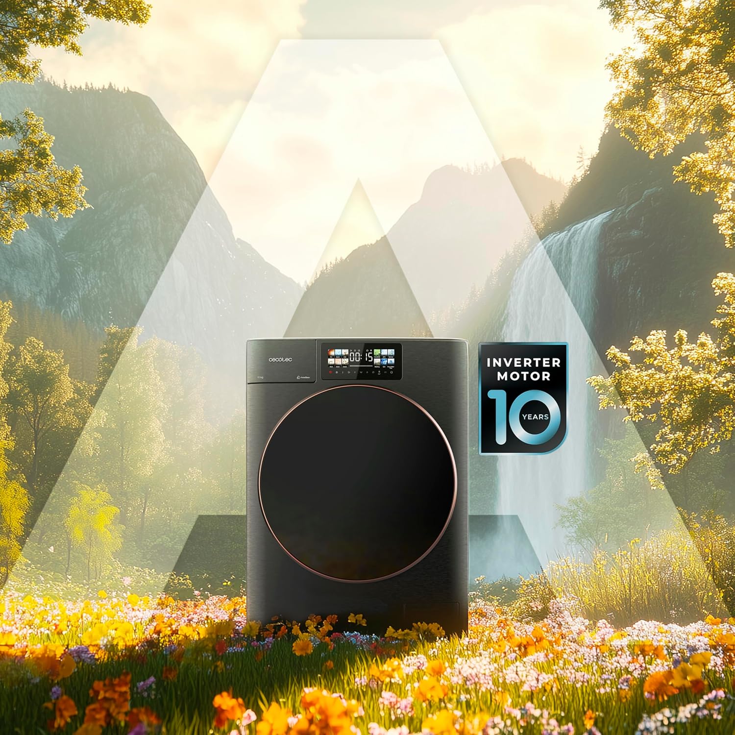 Cecotec - Bolero DressCode (Autodose Inverter 3D Steel) - 10kg, 1400 tr/min, écran 9,2