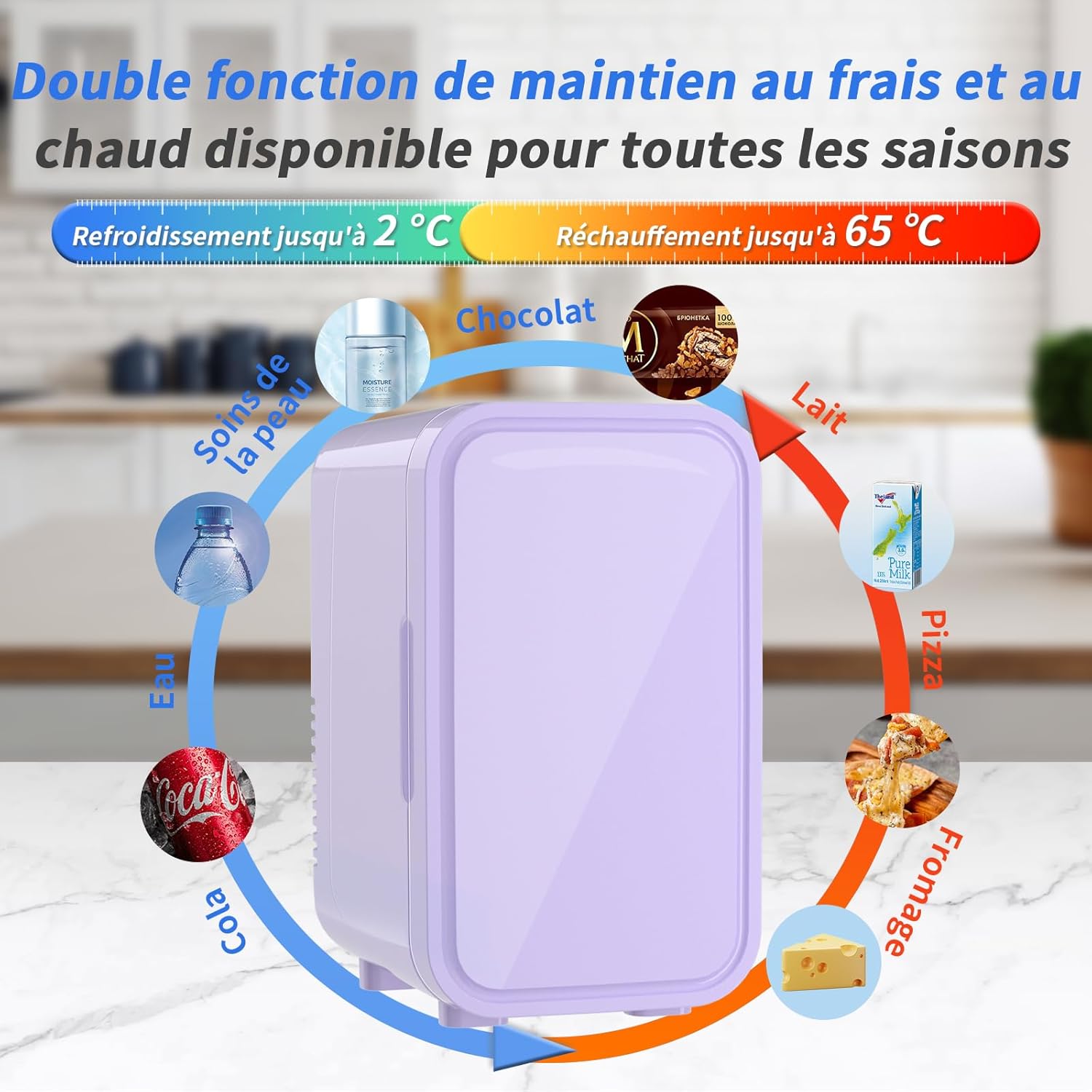 YASHE - mini réfrigérateur 6L, 220-240V, 8 canettes, portable