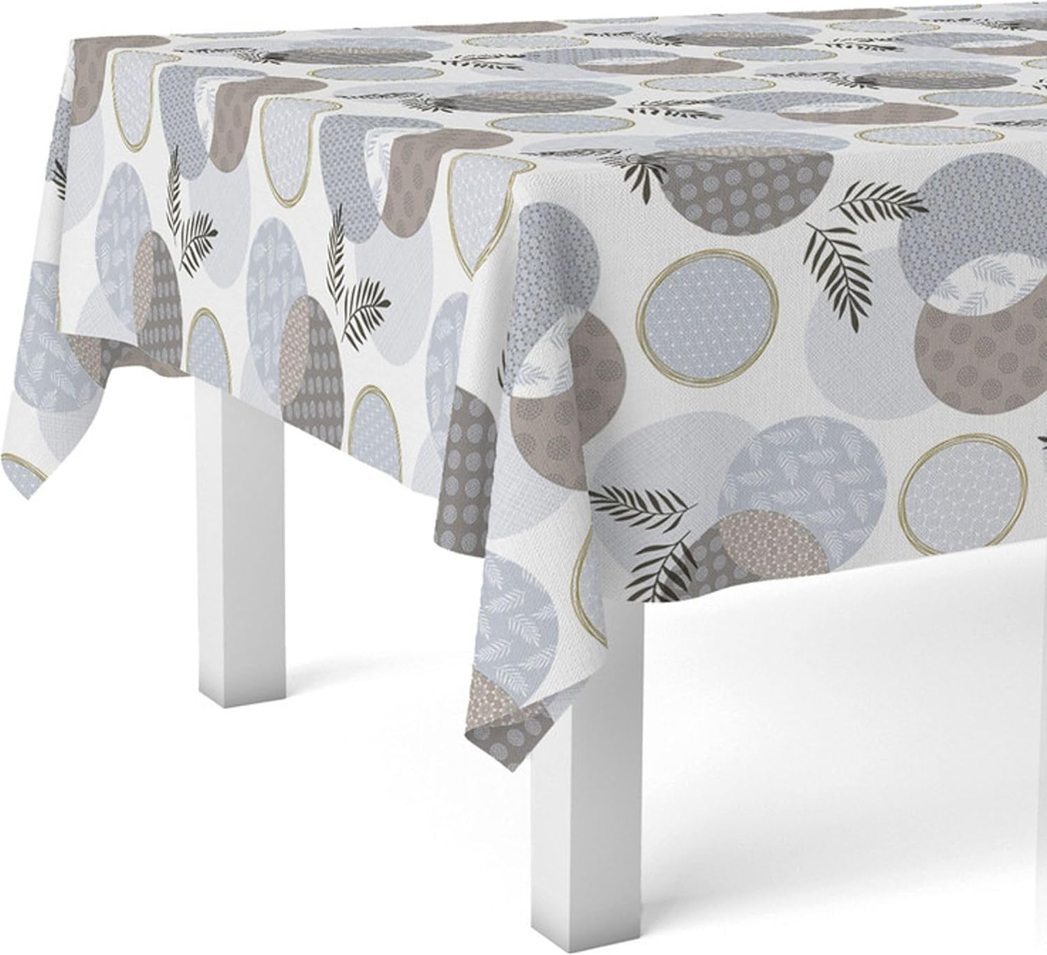 Nappe en toile cirée - rectangulaire 220x140 cm - blanche, anti-taches, imperméable