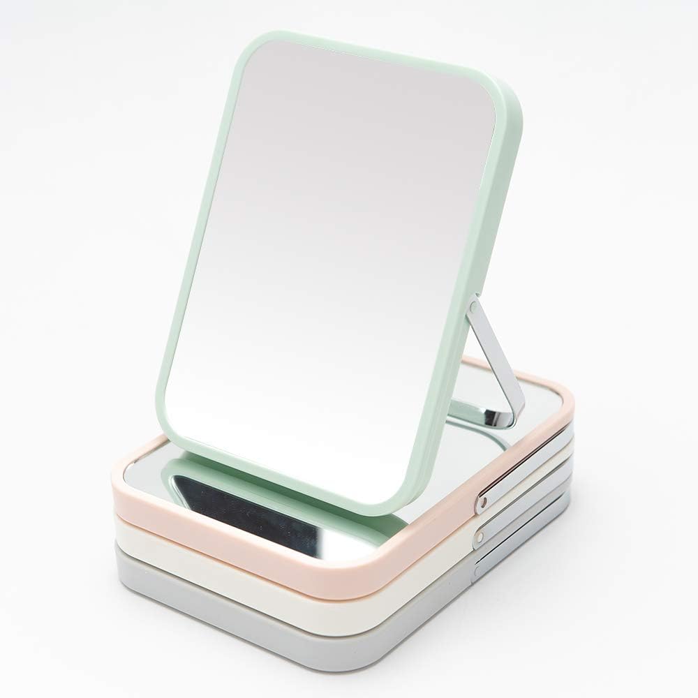 YEAKE - miroir de maquillage portable - 20,3 cm - pliable, support métal, réglable 90°