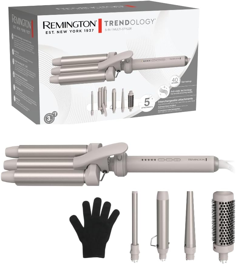 Remington - Boucleur 5en1, 13-33mm, écran LED, tous cheveux - CI41MS5E51