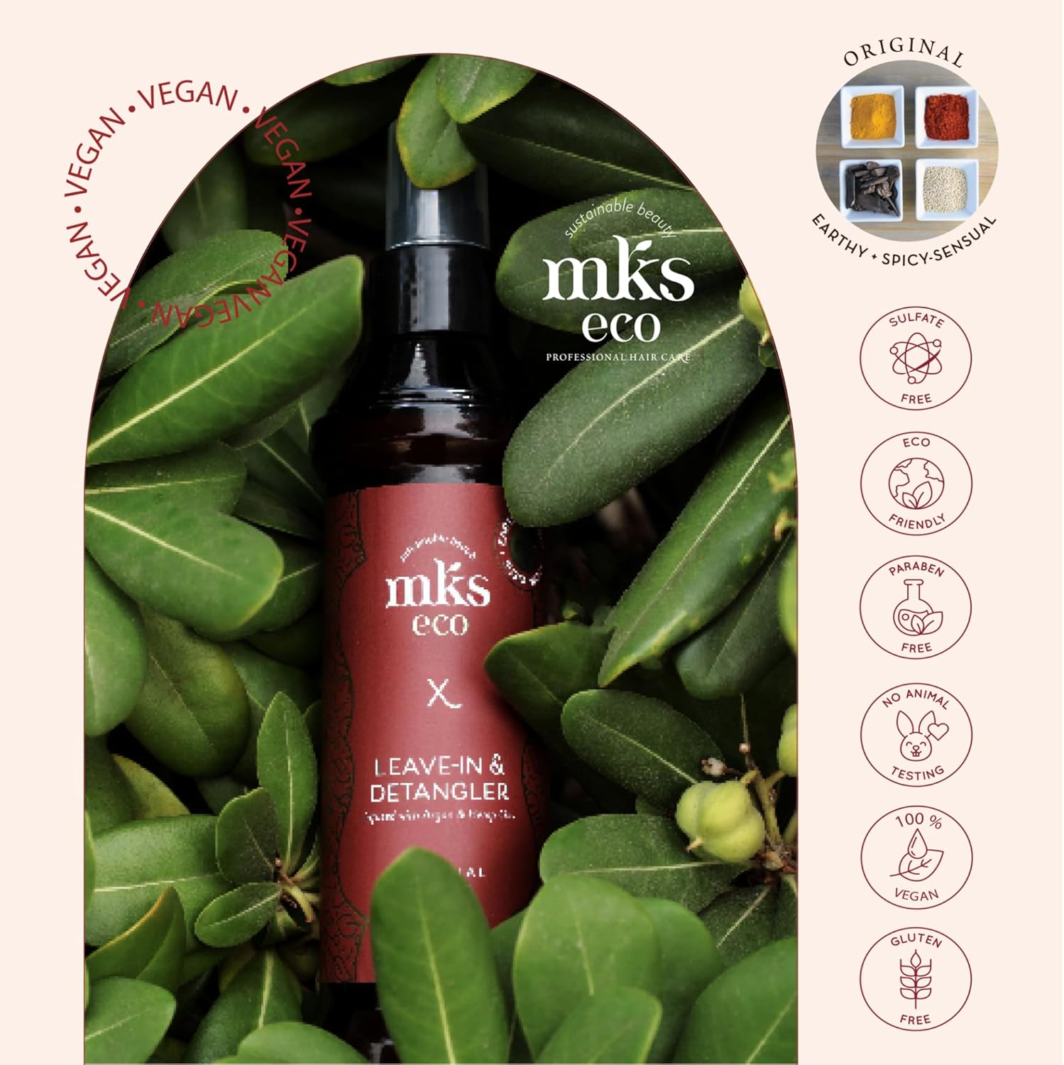 Earthly Body - MKS eco X - 120 mL - spray démêlant argan chanvre vegan