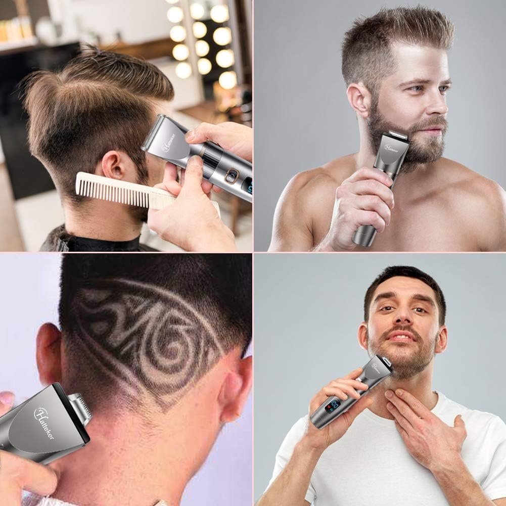 Hatteker - Tondeuse 3 en 1 sans fil, étanche, barbe et cheveux, précision