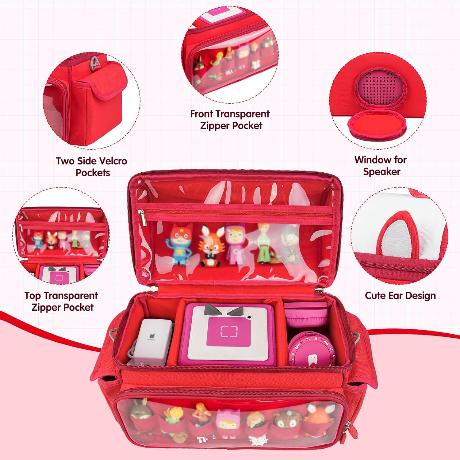 Étui de transport - pour Toniebox 1/2 - rangement figurines, casque