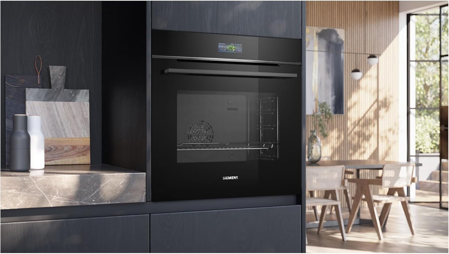 Siemens - four encastrable iQ700 - 60x60 cm - auto-nettoyage, Air Fry, écran tactile, HB734G1B1