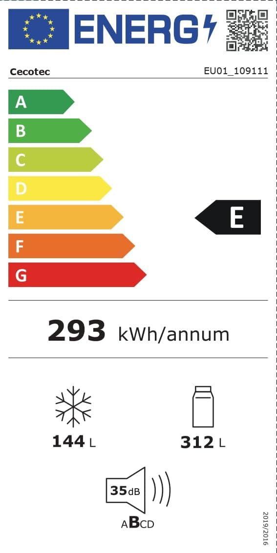 Cecotec - Bolero CoolMarket 4D - 189x83 cm - 456 L, No Frost, Inverter, 4 portes, 4D 456 SBI