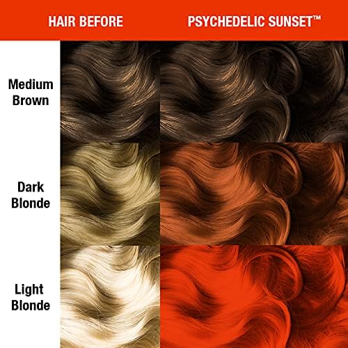 Manic Panic - Psychedelic Sunset Classic Creme - 3 x 118ml - vegan, coloration orange semi-permanente, cruelty free