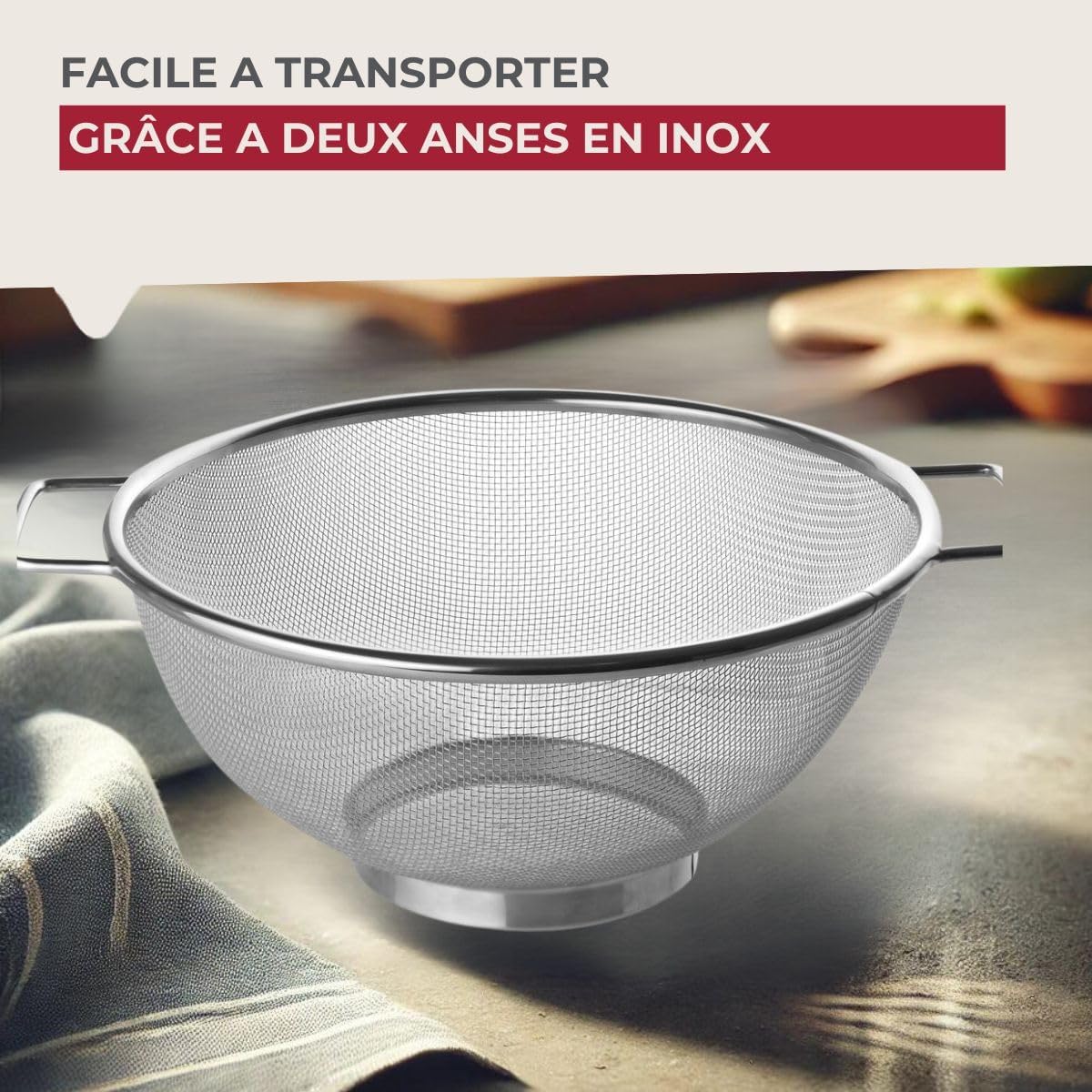 Fackelmann - set 2 passoires inox - 20 & 26 cm - tamis acier inoxydable 9983650