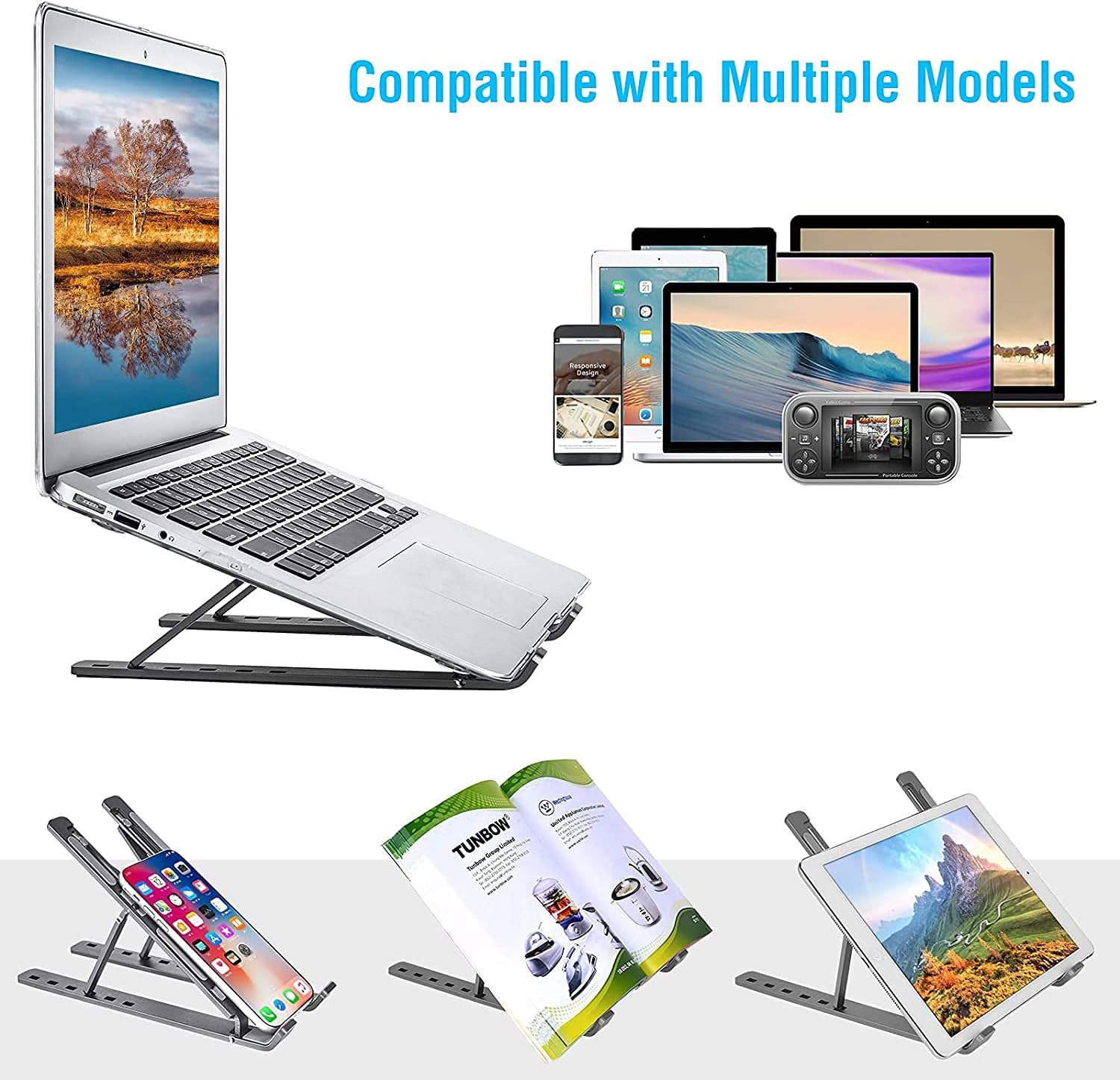 Support ordinateur portable - aluminium réglable - 10-17,3’’ - ventilé, ergonomique, compatible MacBook, HP, Dell, 10PCS