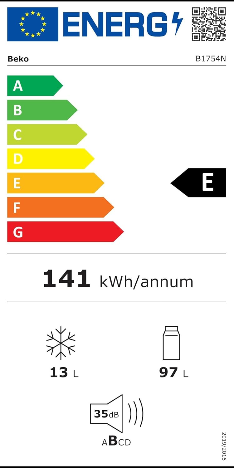 Beko - B1754N - 88 cm - intégrable, freezing 4*, silencieux, 35 dB