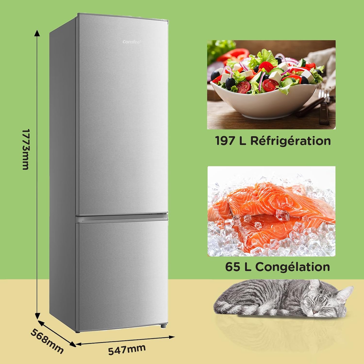 Comfee' -177,3cm - 262L Low Frost, LED