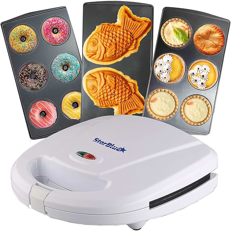 StarBlue - Appareil 3 en 1, plaques amovibles, 700-800W, blanc
