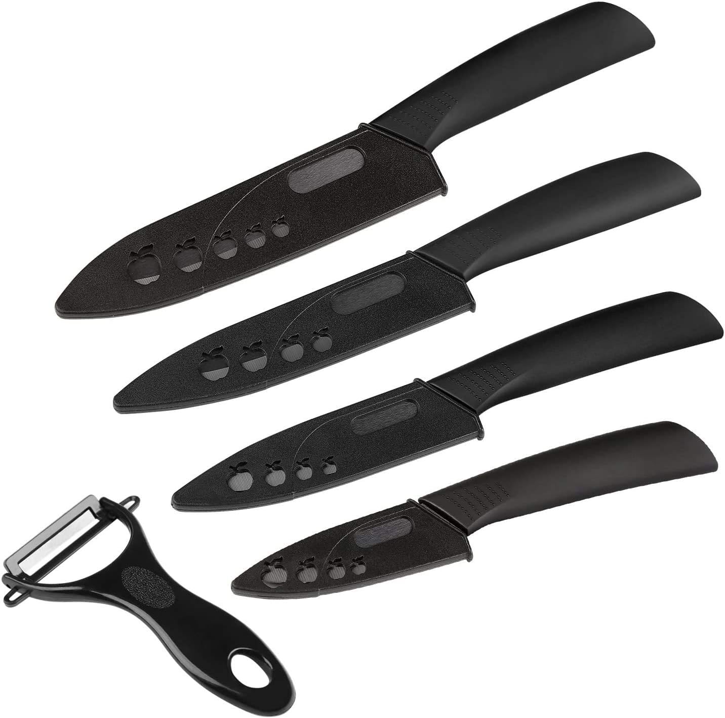 Ballery - Set de couteaux céramique 5 pièces avec éplucheur, lame 3