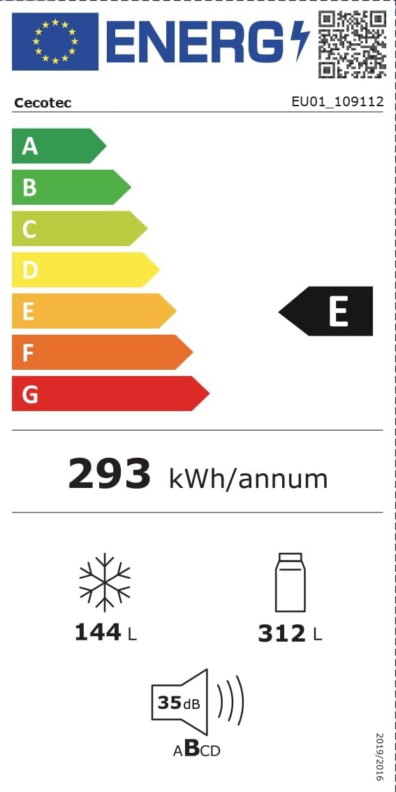 Cecotec - Bolero CoolMarket 4D, 456 L, 189x83 cm, No Frost, Inverter, 4 portes, 4D456SBI