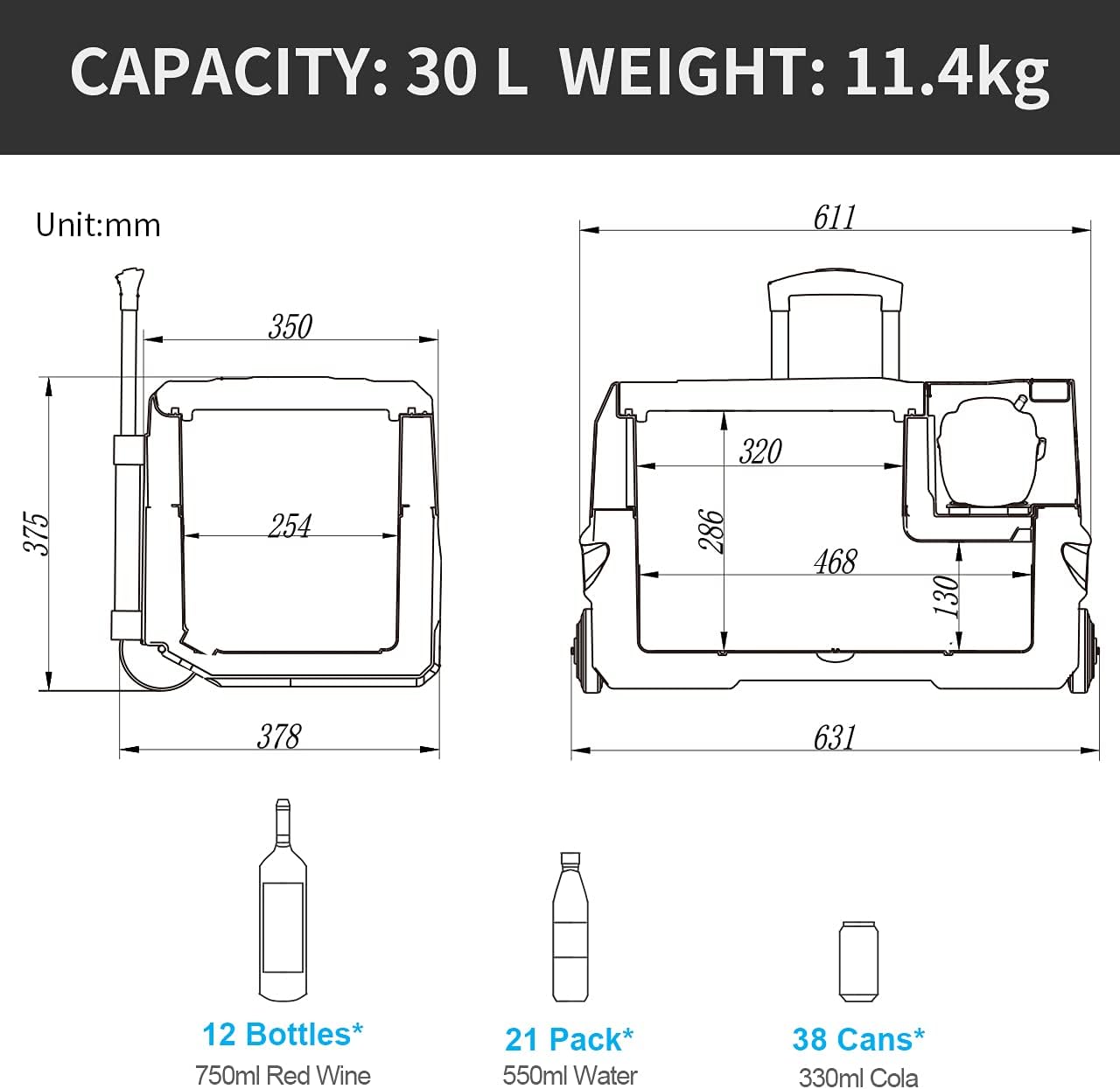 Alpicool - réfrigérateur portable 30L - compact, compression, CX30