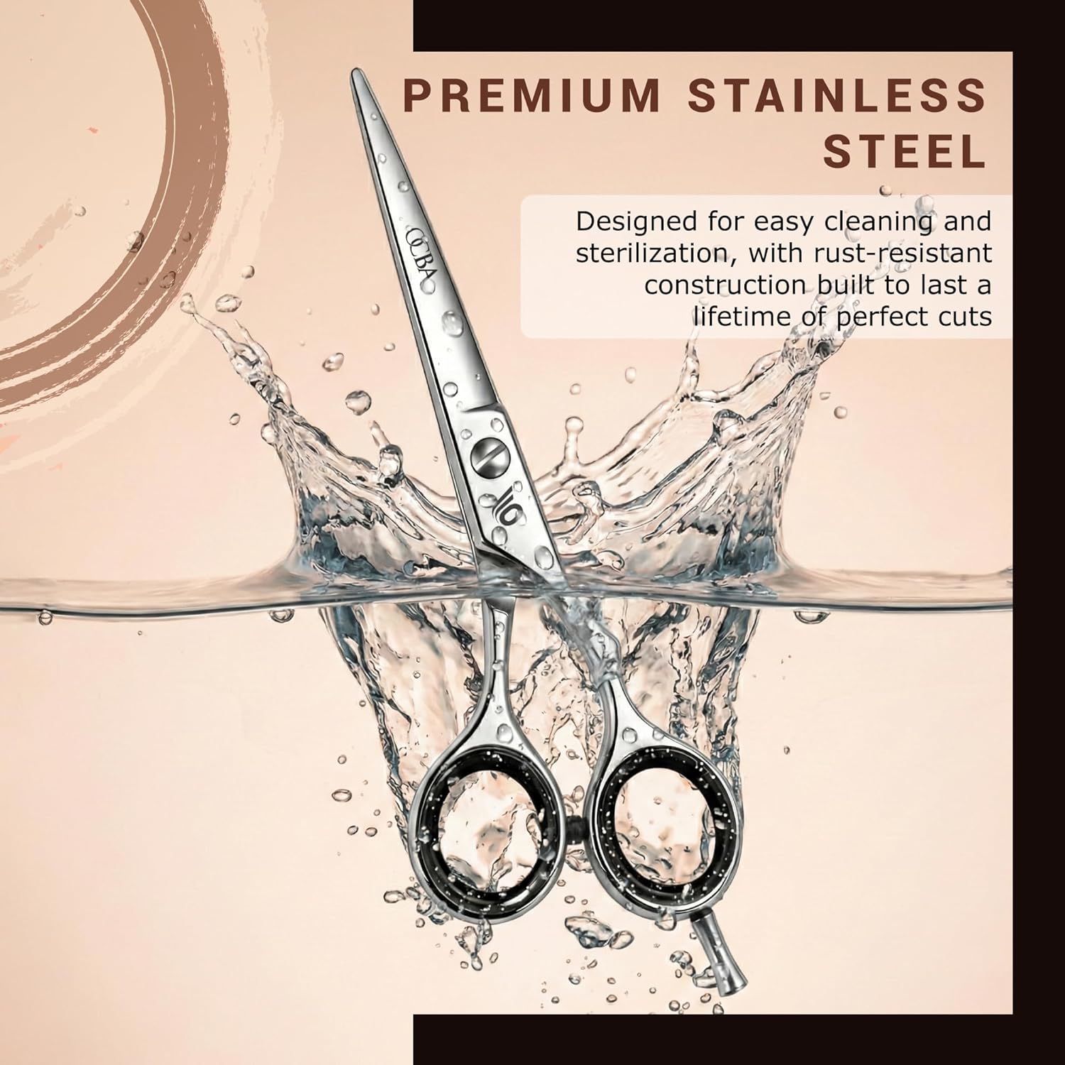 Ciseaux de coiffure - 6 pouces - inox, coupe précise, usage mixte