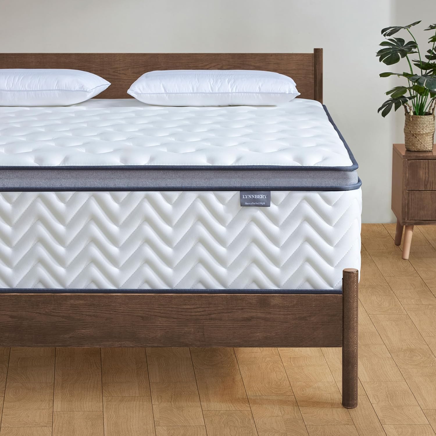 Matelas hybride 120x190cm, mi-ferme, mémoire de forme, hypoallergénique