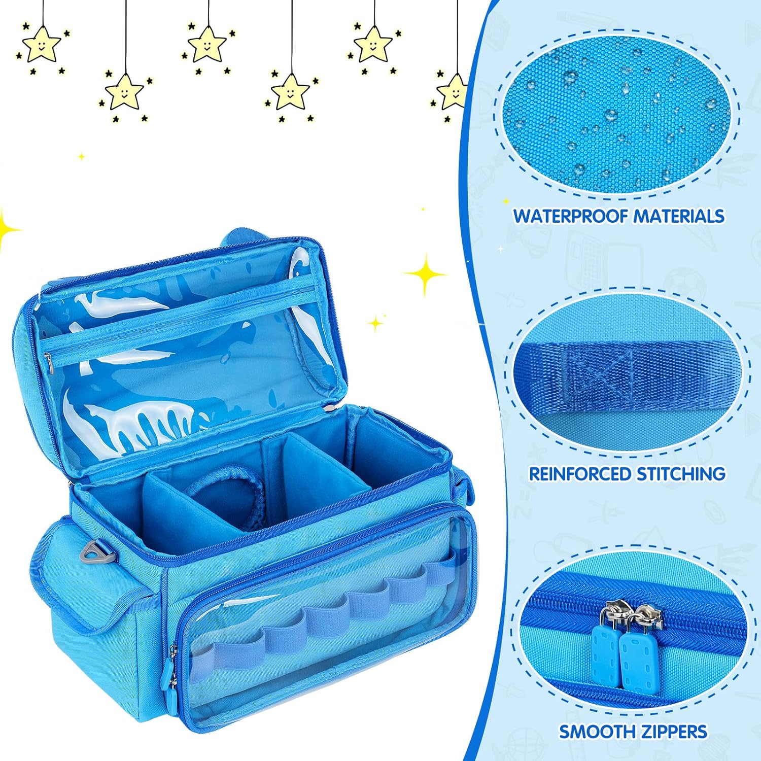 Étui de transport - compatible Toniebox 2/1 - joli sac rangement - pour figurines, écouteurs et accessoires