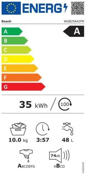 Bosch - Série 8 - lave-linge 10 kg, 1600 trs/min, blanc - WGB256A2FR