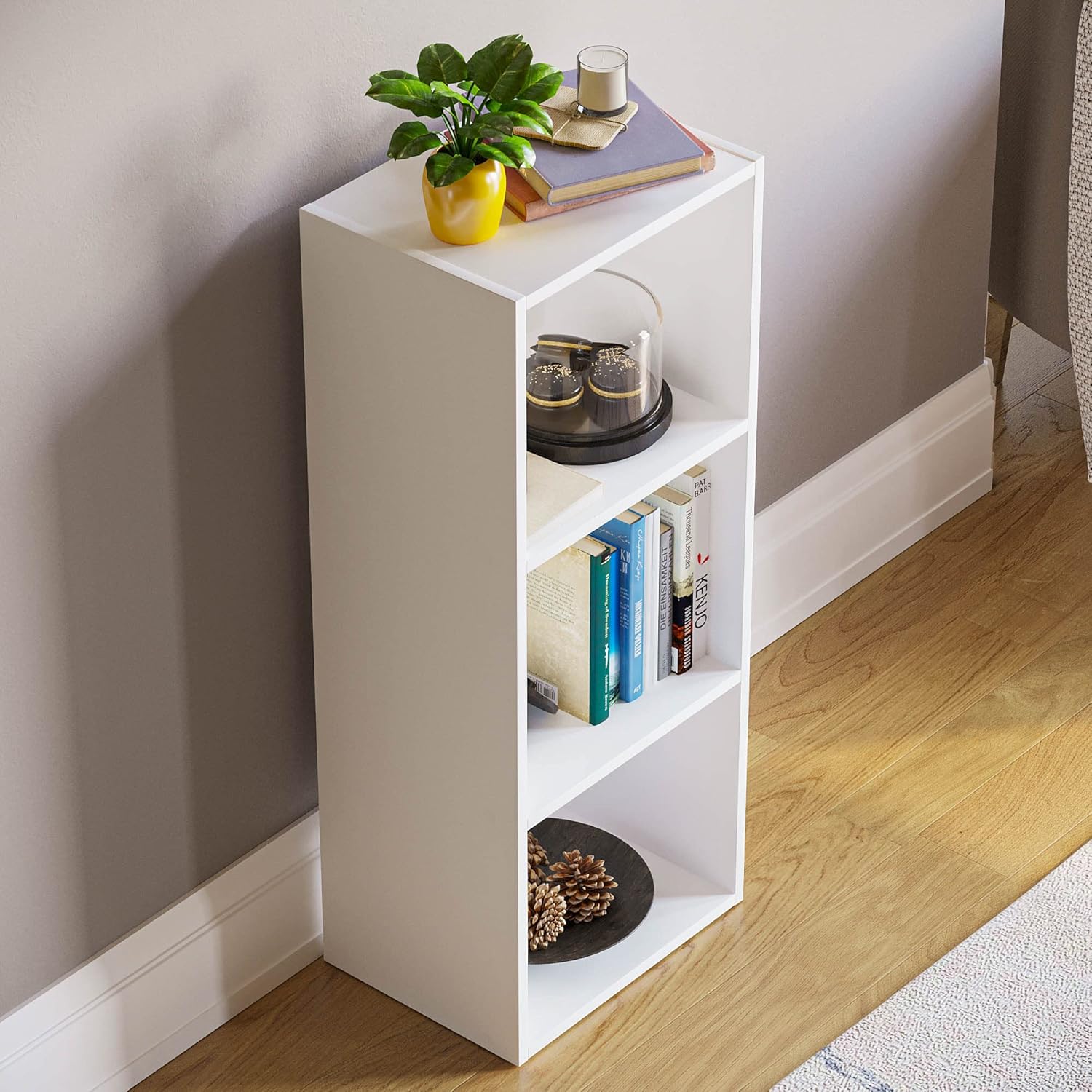 Vida Designs - Oxford série - 80x32x24 cm - bibliothèque 3 niveaux, blanc