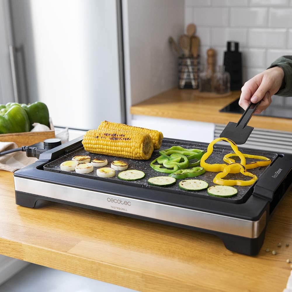 Cecotec - Tasty & Grill 2000 - inox, 2000W, antiadhésive, 5 niveaux, lavable - 3094