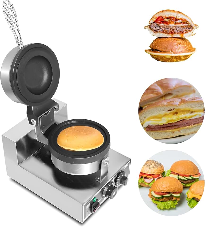 Machine à Burger - presse panini, 50-300°C, minuterie 5min, antiadhésif