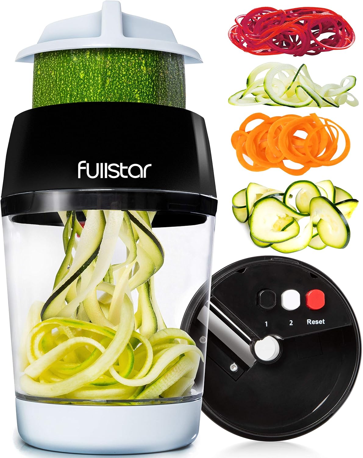 Spiraliseur de légumes manuel, 4-en-1, compact, spaghettis, multifonction