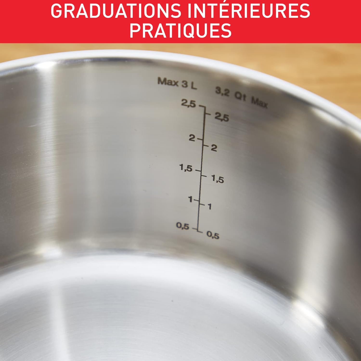 Tefal - Comfort Max - 3 casseroles 14/16/18cm + 2 couvercles, inox, induction, poignées isolées C973S344