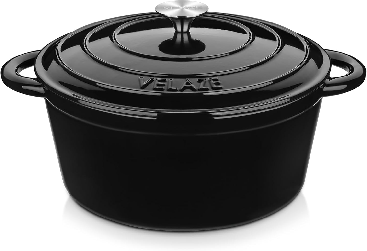 Velaze - Gusseisen Topf 29cm - 6,5L - Emaille, mit Deckel, alle Herdarten