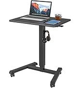 BONTEC Bureau Debout Mobile 65 × 45 cm avec 4 roulettes, Bureau Debout sur Roues, Bureau Debout r...