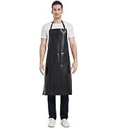 FunChaos Imperméable Noir Tablier, Tablier de Travail Robuste, Tablier en Cuir Artificiel pour Ch...
