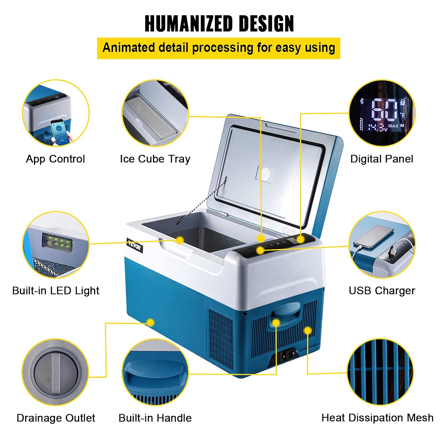 VEVOR - Glacière électrique 22L, panneau numérique, -20 à 20°C, 45W
