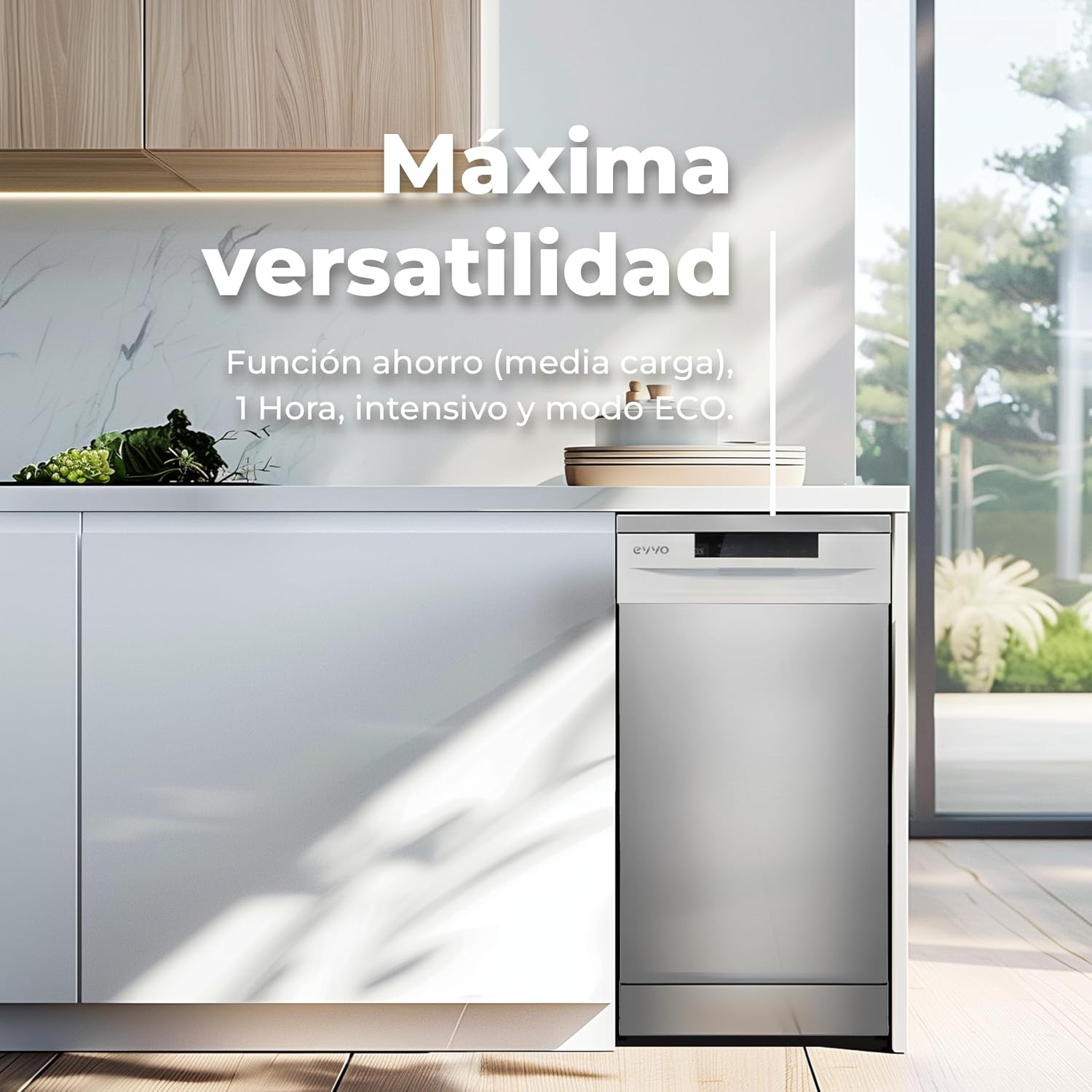 EVVO - Lave-vaisselle Slim 45 cm, 9 couverts, 5 programmes, D1