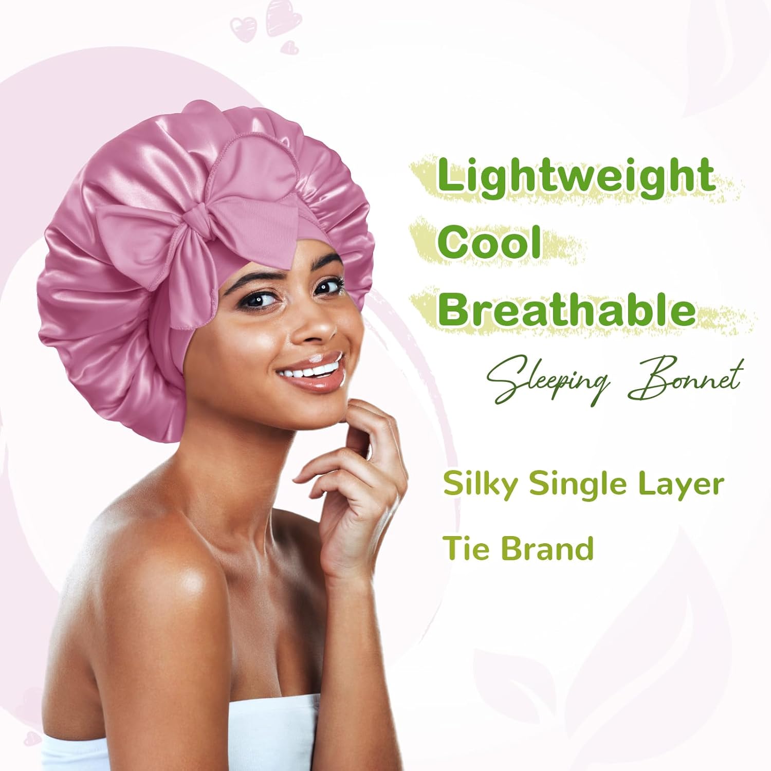 BONNET QUEEN - bonnet satin nuit ajustable, moyen, cheveux bouclés