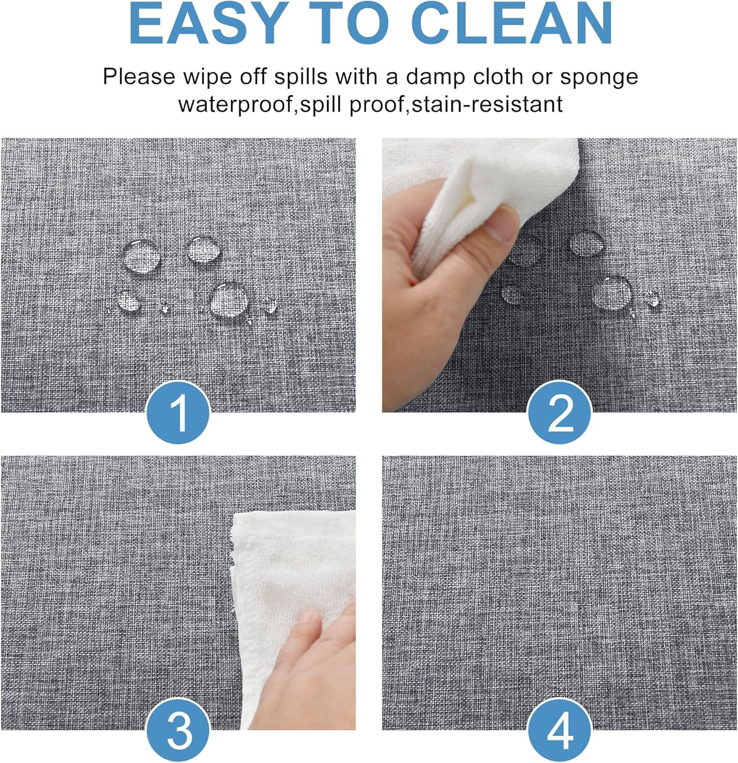 DWCN - nappe aspect lin - 135x135cm - lavable, imperméable, anti-tache, DWCN