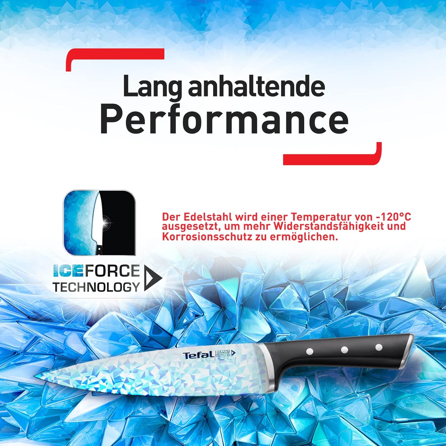 Tefal - Ingenio Ice Force - couteau chef 15cm, lame inox allemande, coupe durable - K2320324