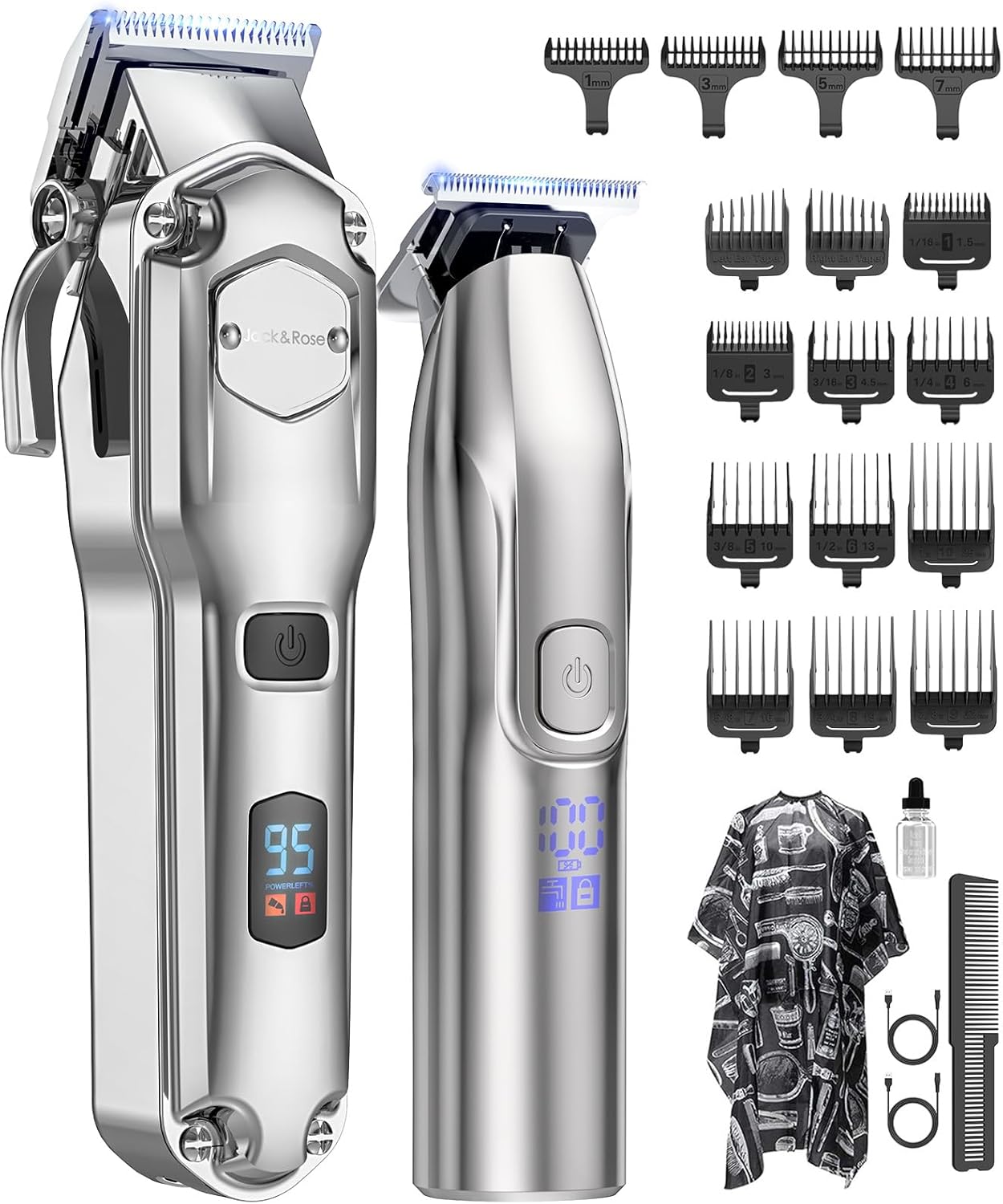 Tondeuse à cheveux - set professionnel étanche IPX7, coupe & barbe