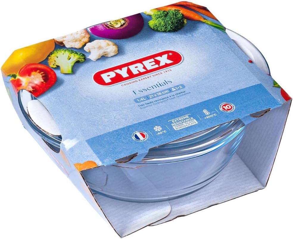 Pyrex - Cocotte Ronde Classic 1,3L - blanc, verre résistant