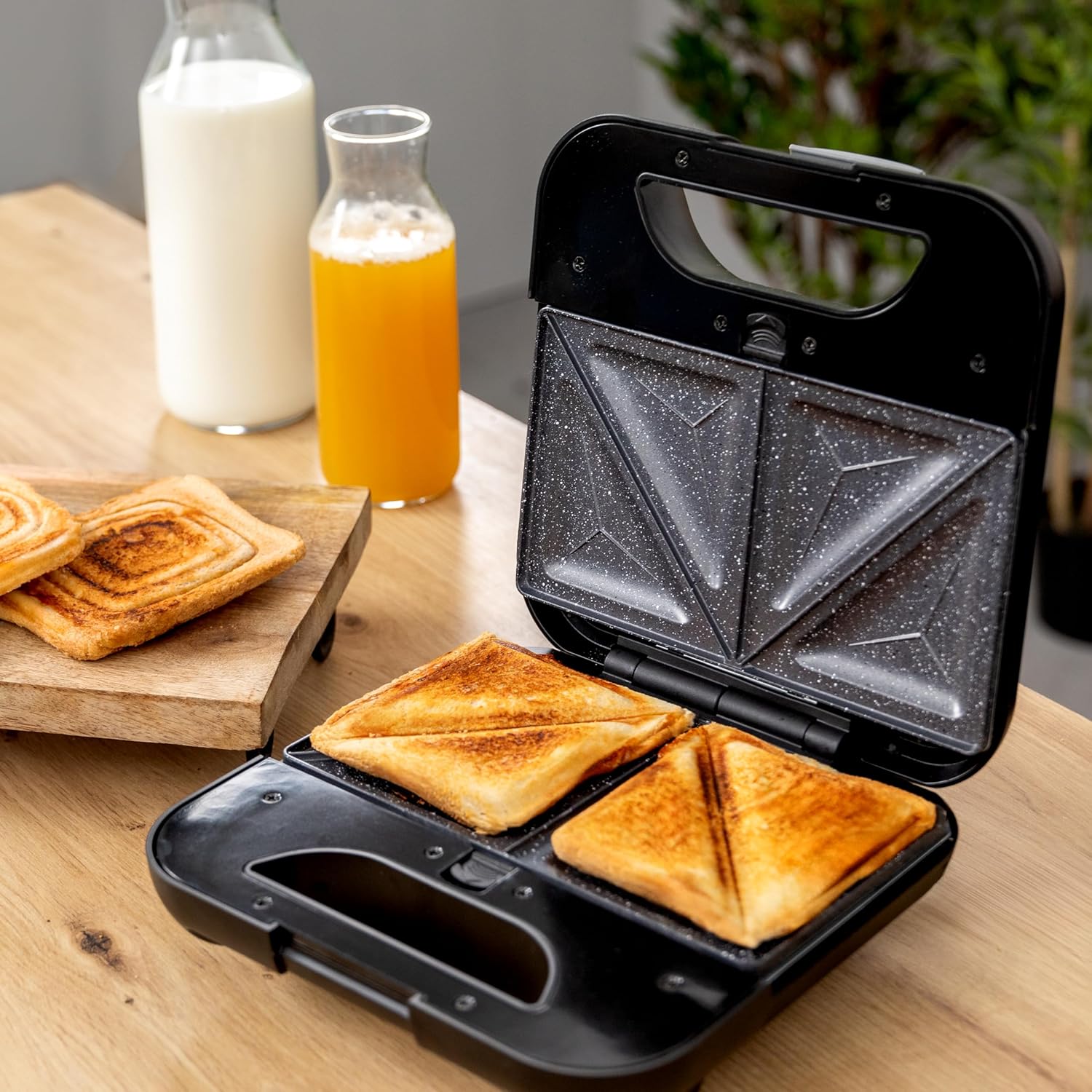 Cecotec - Rock'nToast Combo - 2 sandwiches - 800W, 3 plaques, inox, sans PFOA