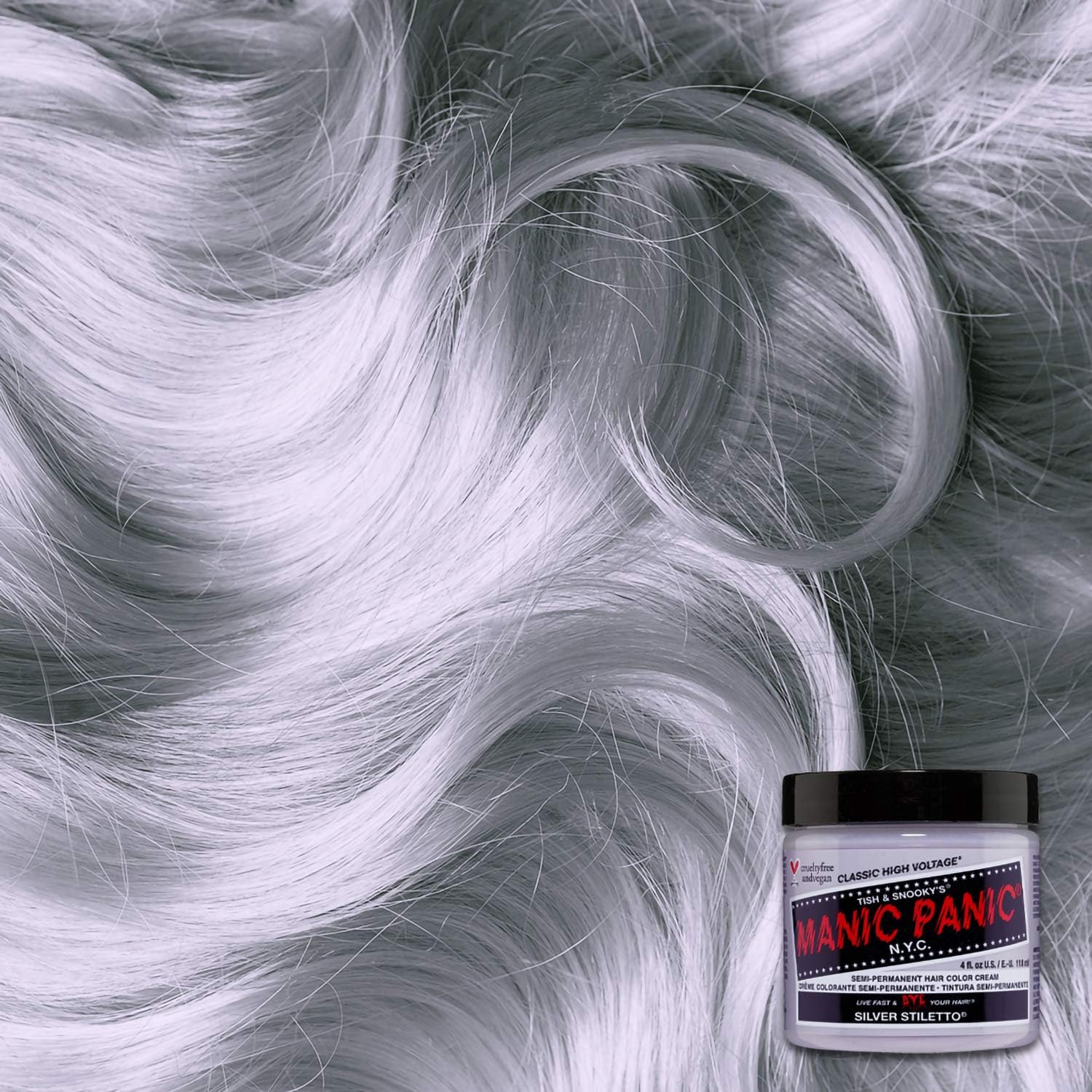 Panic Manic - Silver Stiletto Classic Creme - 118ml - Vegan, semi-permanent, cruelty free
