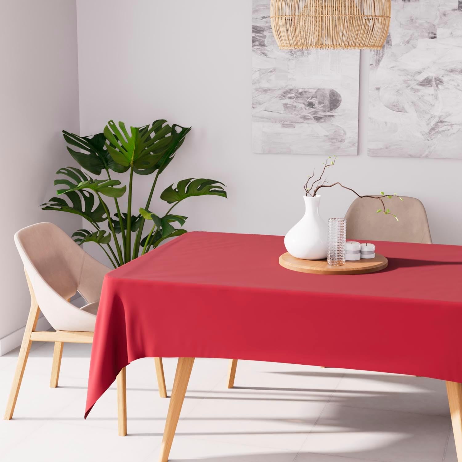 Soleil d’Ocre - Alix nappe rectangle anti-taches - 140x200 cm - polyester rouge