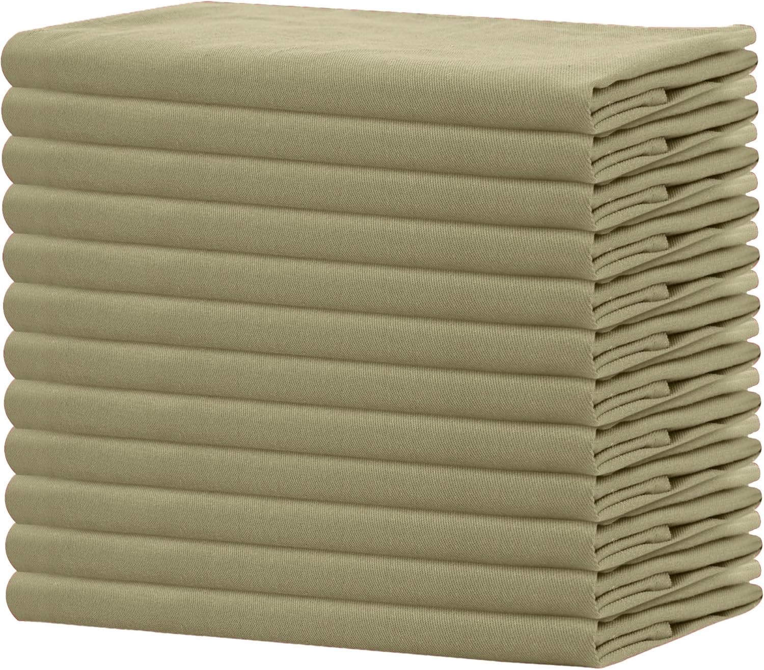 Sweet Needle - serviettes de table lot de 12 - 45x45cm coton épais coins arrondis
