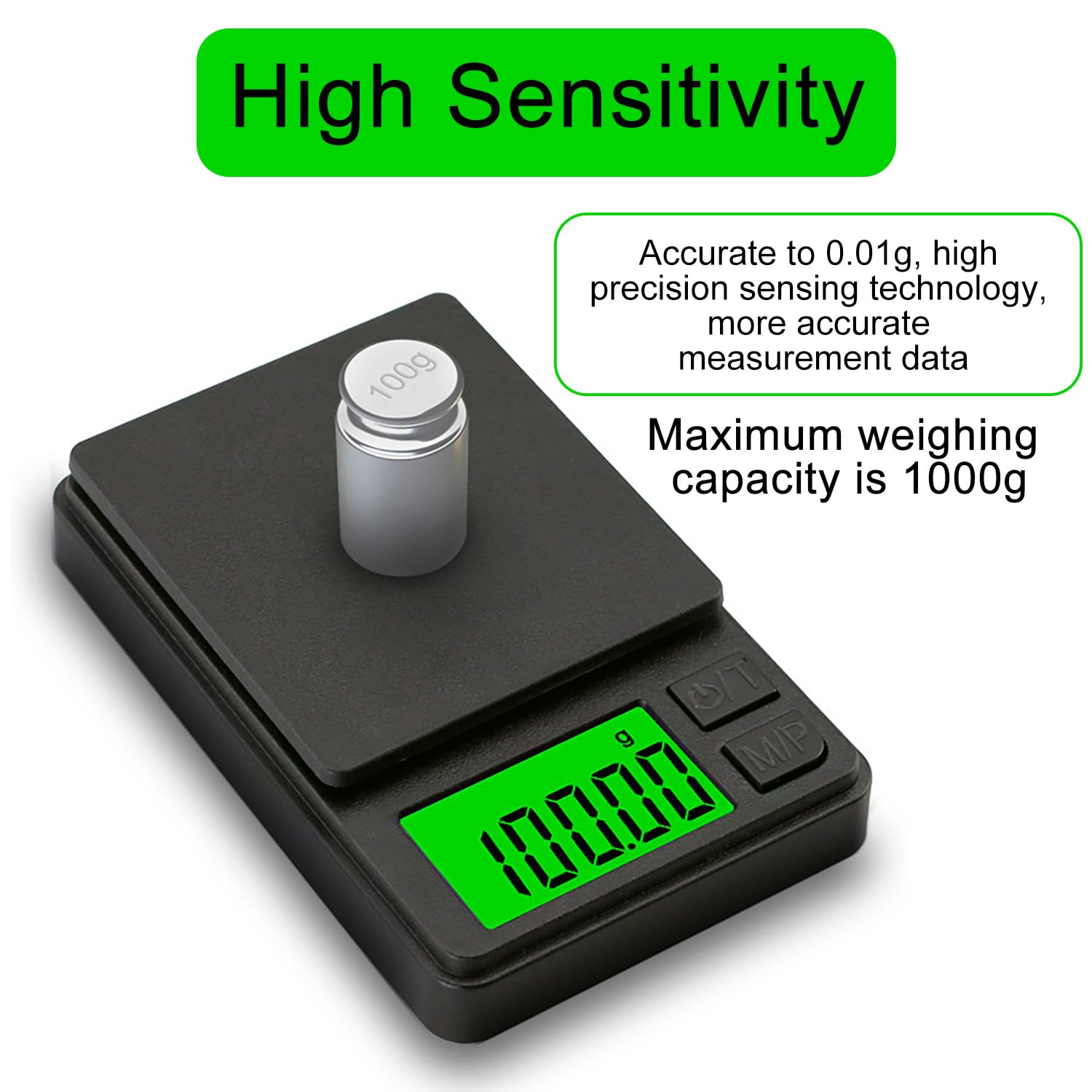 GeekerChip - balance de cuisine - 0,01g à 1000g - LCD, portable, multifonction