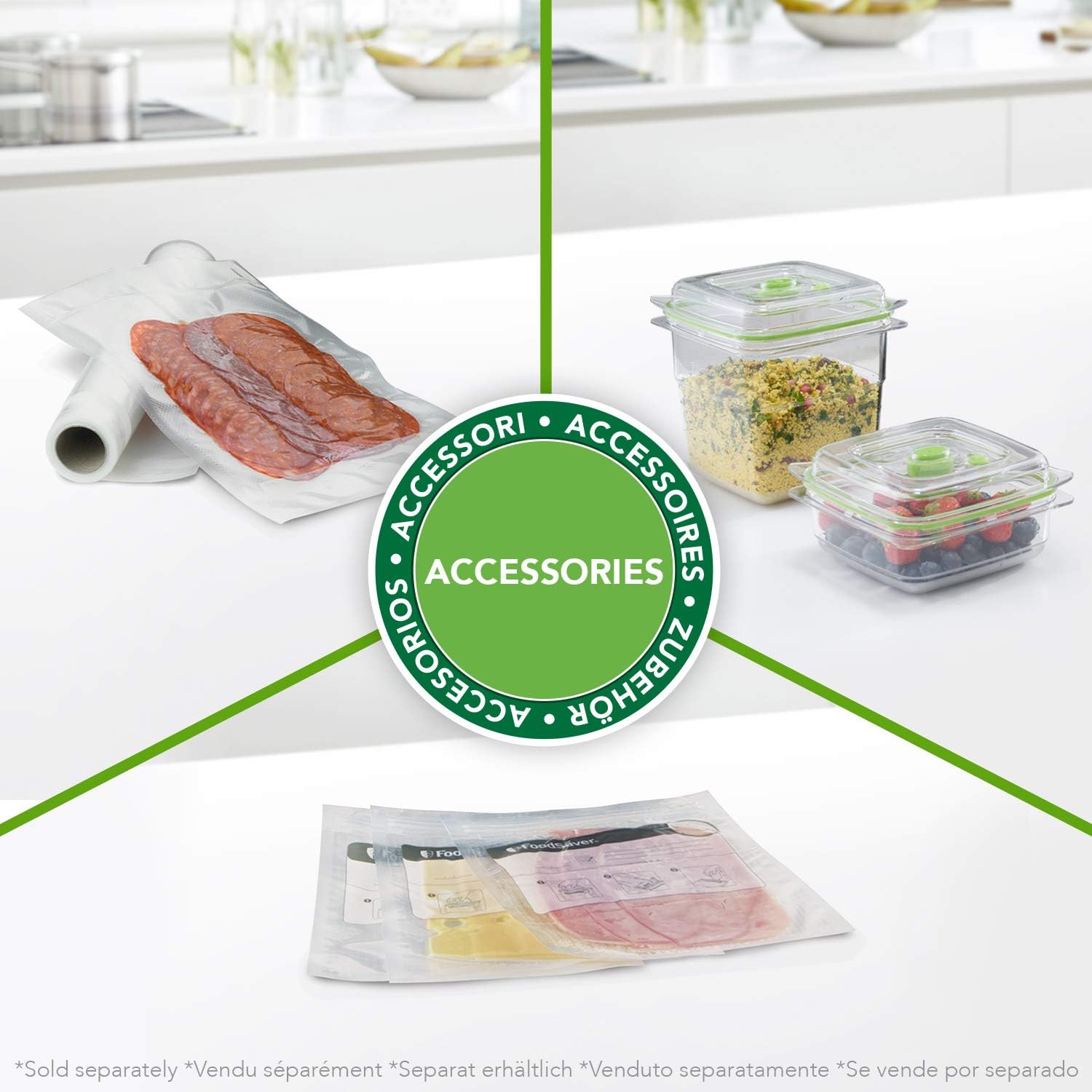 FoodSaver - machine sous vide série FFS - compacte, rangement rouleau intégré, marinage, sacs inclus - FFS017X