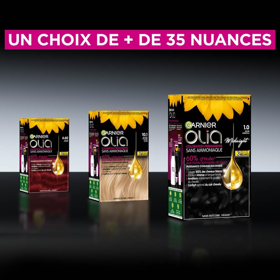 Garnier - Olia coloration permanente - 9.0 blond clair, sans ammoniaque, huiles fleurs