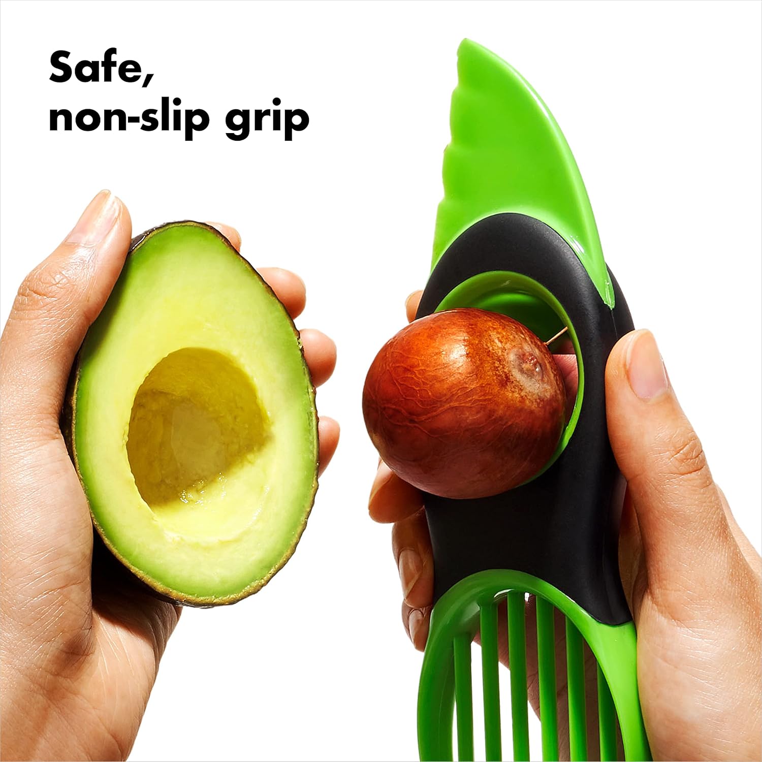 OXO - Good Grips 3 en 1 - Coupe avocat, lame dénoyauter, trancheuse