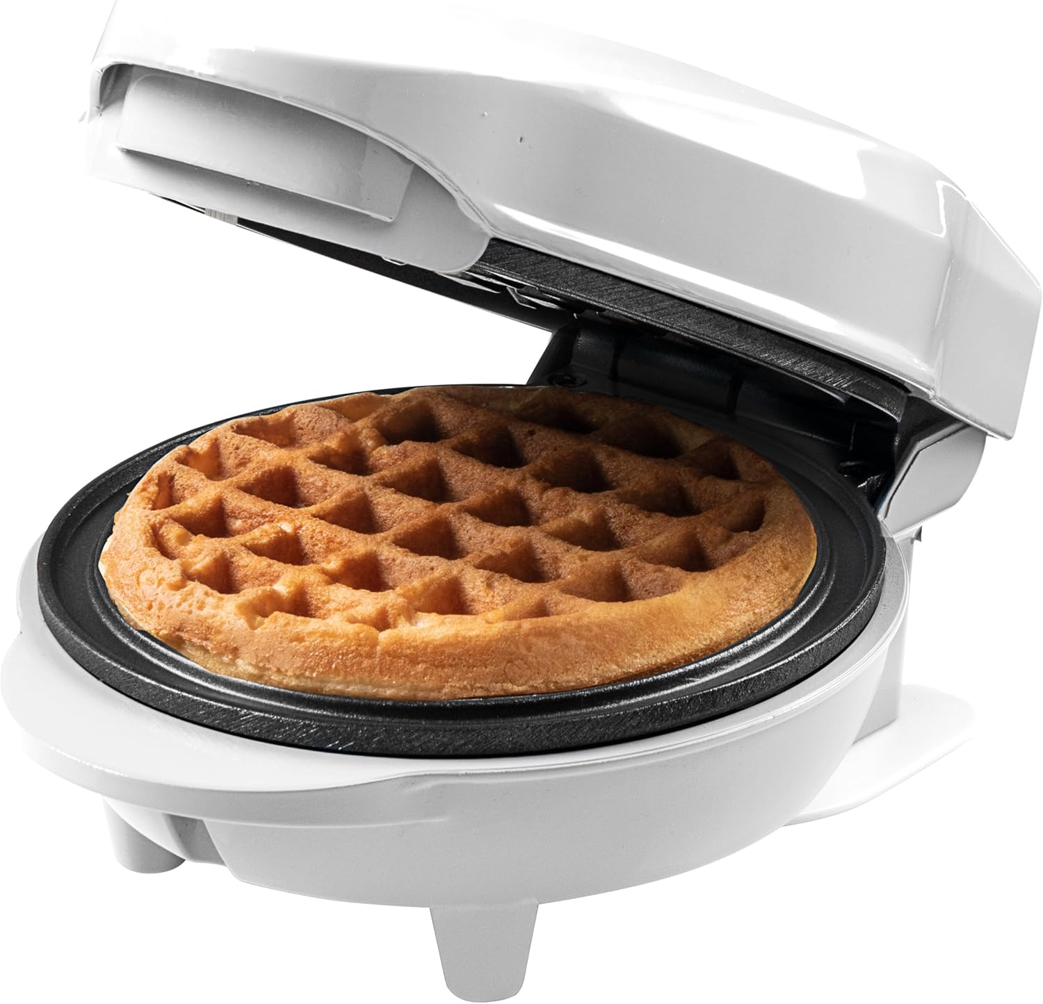 Bestron - Mini gaufrier rétro blanc - compact, antiadhésif, idéal fêtes